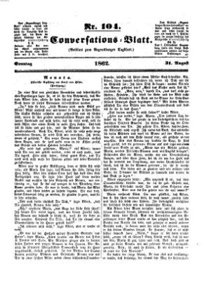 Regensburger Conversations-Blatt (Regensburger Tagblatt) Sonntag 31. August 1862