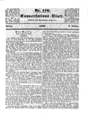 Regensburger Conversations-Blatt (Regensburger Tagblatt) Freitag 3. Oktober 1862