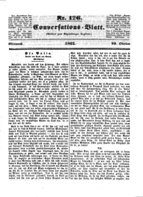 Regensburger Conversations-Blatt (Regensburger Tagblatt) Mittwoch 22. Oktober 1862