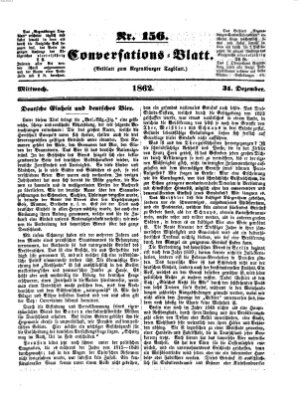 Regensburger Conversations-Blatt (Regensburger Tagblatt) Mittwoch 31. Dezember 1862