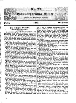 Regensburger Conversations-Blatt (Regensburger Tagblatt) Freitag 20. Februar 1863