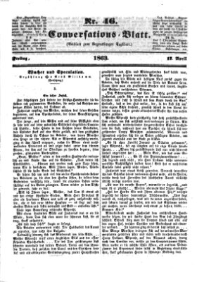 Regensburger Conversations-Blatt (Regensburger Tagblatt) Freitag 17. April 1863