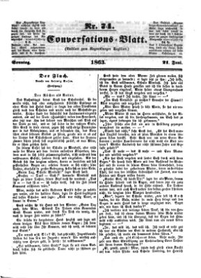 Regensburger Conversations-Blatt (Regensburger Tagblatt) Sonntag 21. Juni 1863