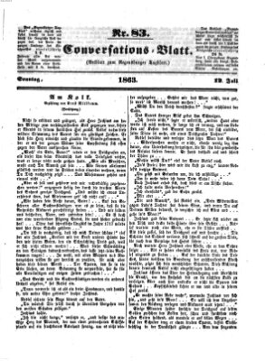 Regensburger Conversations-Blatt (Regensburger Tagblatt) Sonntag 12. Juli 1863