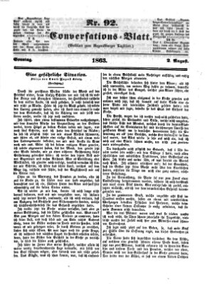 Regensburger Conversations-Blatt (Regensburger Tagblatt) Sonntag 2. August 1863