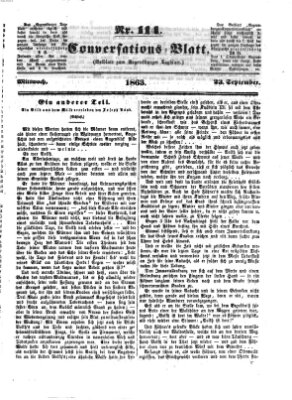 Regensburger Conversations-Blatt (Regensburger Tagblatt) Mittwoch 23. September 1863