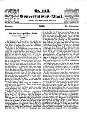 Regensburger Conversations-Blatt (Regensburger Tagblatt) Sonntag 29. November 1863