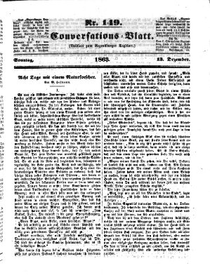 Regensburger Conversations-Blatt (Regensburger Tagblatt) Sonntag 13. Dezember 1863