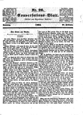 Regensburger Conversations-Blatt (Regensburger Tagblatt) Sonntag 28. Februar 1864