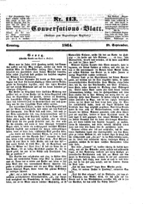 Regensburger Conversations-Blatt (Regensburger Tagblatt) Sonntag 18. September 1864