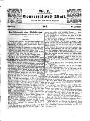 Regensburger Conversations-Blatt (Regensburger Tagblatt) Sonntag 15. Januar 1865