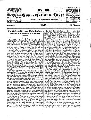 Regensburger Conversations-Blatt (Regensburger Tagblatt) Sonntag 29. Januar 1865