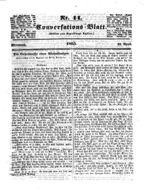 Regensburger Conversations-Blatt (Regensburger Tagblatt) Mittwoch 12. April 1865