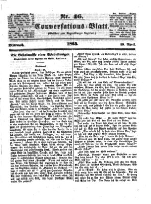 Regensburger Conversations-Blatt (Regensburger Tagblatt) Mittwoch 19. April 1865