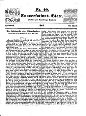 Regensburger Conversations-Blatt (Regensburger Tagblatt) Mittwoch 26. April 1865