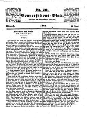 Regensburger Conversations-Blatt (Regensburger Tagblatt) Mittwoch 14. Juni 1865