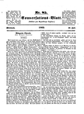 Regensburger Conversations-Blatt (Regensburger Tagblatt) Mittwoch 19. Juli 1865