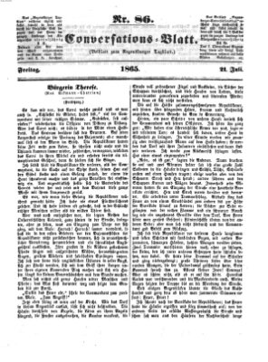 Regensburger Conversations-Blatt (Regensburger Tagblatt) Freitag 21. Juli 1865