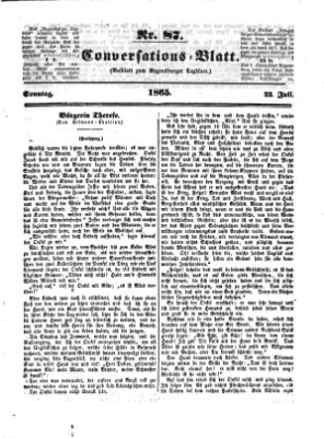 Regensburger Conversations-Blatt (Regensburger Tagblatt) Sonntag 23. Juli 1865