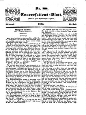 Regensburger Conversations-Blatt (Regensburger Tagblatt) Mittwoch 26. Juli 1865