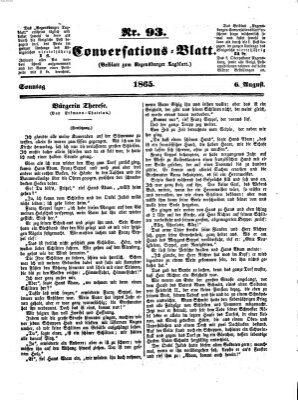 Regensburger Conversations-Blatt (Regensburger Tagblatt) Sonntag 6. August 1865