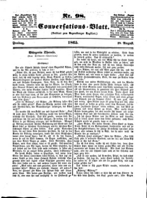 Regensburger Conversations-Blatt (Regensburger Tagblatt) Freitag 18. August 1865