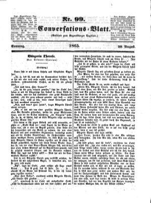 Regensburger Conversations-Blatt (Regensburger Tagblatt) Sonntag 20. August 1865