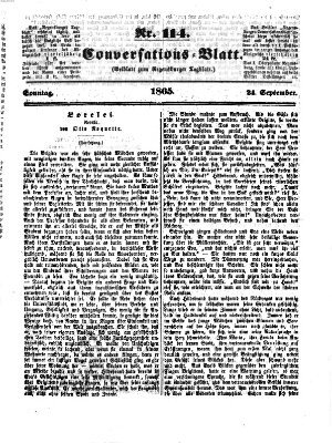 Regensburger Conversations-Blatt (Regensburger Tagblatt) Sonntag 24. September 1865