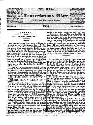 Regensburger Conversations-Blatt (Regensburger Tagblatt) Mittwoch 27. September 1865