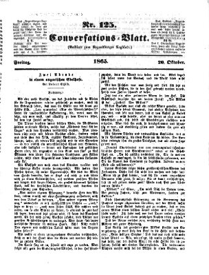 Regensburger Conversations-Blatt (Regensburger Tagblatt) Freitag 20. Oktober 1865