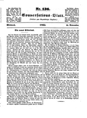 Regensburger Conversations-Blatt (Regensburger Tagblatt) Mittwoch 15. November 1865