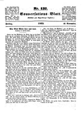 Regensburger Conversations-Blatt (Regensburger Tagblatt) Freitag 17. November 1865