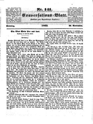 Regensburger Conversations-Blatt (Regensburger Tagblatt) Sonntag 26. November 1865