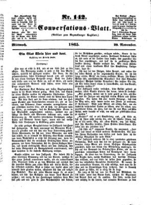 Regensburger Conversations-Blatt (Regensburger Tagblatt) Mittwoch 29. November 1865