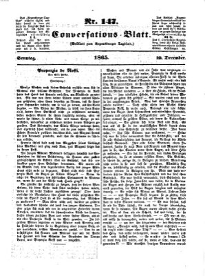 Regensburger Conversations-Blatt (Regensburger Tagblatt) Sonntag 10. Dezember 1865