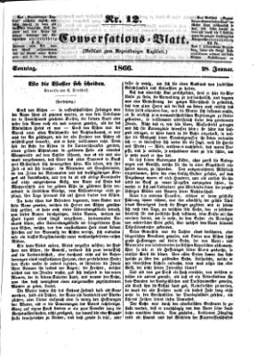 Regensburger Conversations-Blatt (Regensburger Tagblatt) Sonntag 28. Januar 1866