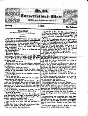 Regensburger Conversations-Blatt (Regensburger Tagblatt) Freitag 23. Februar 1866