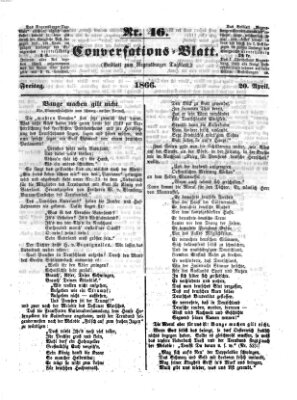 Regensburger Conversations-Blatt (Regensburger Tagblatt) Freitag 20. April 1866