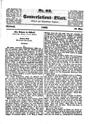 Regensburger Conversations-Blatt (Regensburger Tagblatt) Mittwoch 30. Mai 1866