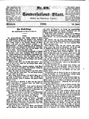 Regensburger Conversations-Blatt (Regensburger Tagblatt) Mittwoch 13. Juni 1866