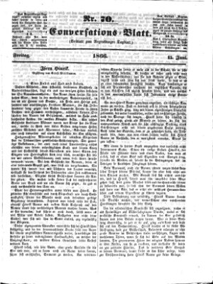 Regensburger Conversations-Blatt (Regensburger Tagblatt) Freitag 15. Juni 1866