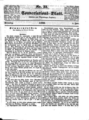 Regensburger Conversations-Blatt (Regensburger Tagblatt) Sonntag 1. Juli 1866