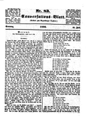 Regensburger Conversations-Blatt (Regensburger Tagblatt) Sonntag 15. Juli 1866