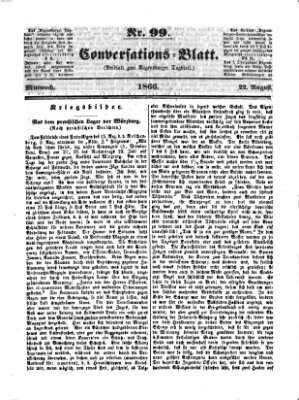 Regensburger Conversations-Blatt (Regensburger Tagblatt) Mittwoch 22. August 1866