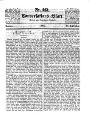 Regensburger Conversations-Blatt (Regensburger Tagblatt) Freitag 28. September 1866