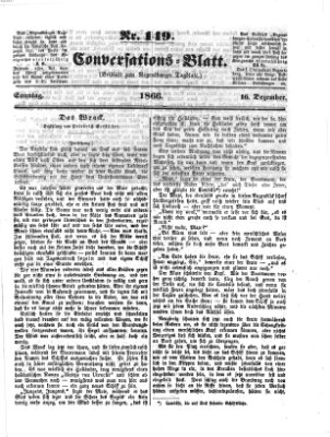 Regensburger Conversations-Blatt (Regensburger Tagblatt) Sonntag 16. Dezember 1866