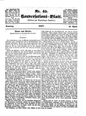 Regensburger Conversations-Blatt (Regensburger Tagblatt) Sonntag 14. April 1867