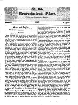 Regensburger Conversations-Blatt (Regensburger Tagblatt) Sonntag 2. Juni 1867