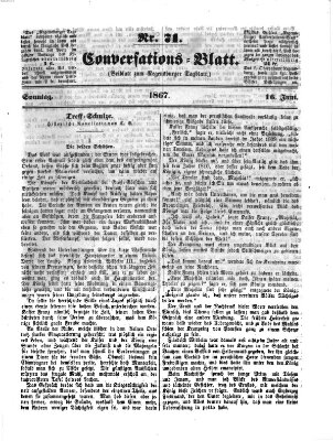 Regensburger Conversations-Blatt (Regensburger Tagblatt) Sonntag 16. Juni 1867