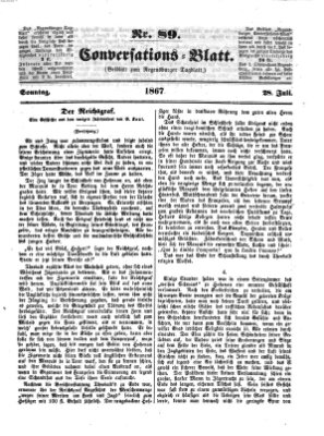 Regensburger Conversations-Blatt (Regensburger Tagblatt) Sonntag 28. Juli 1867